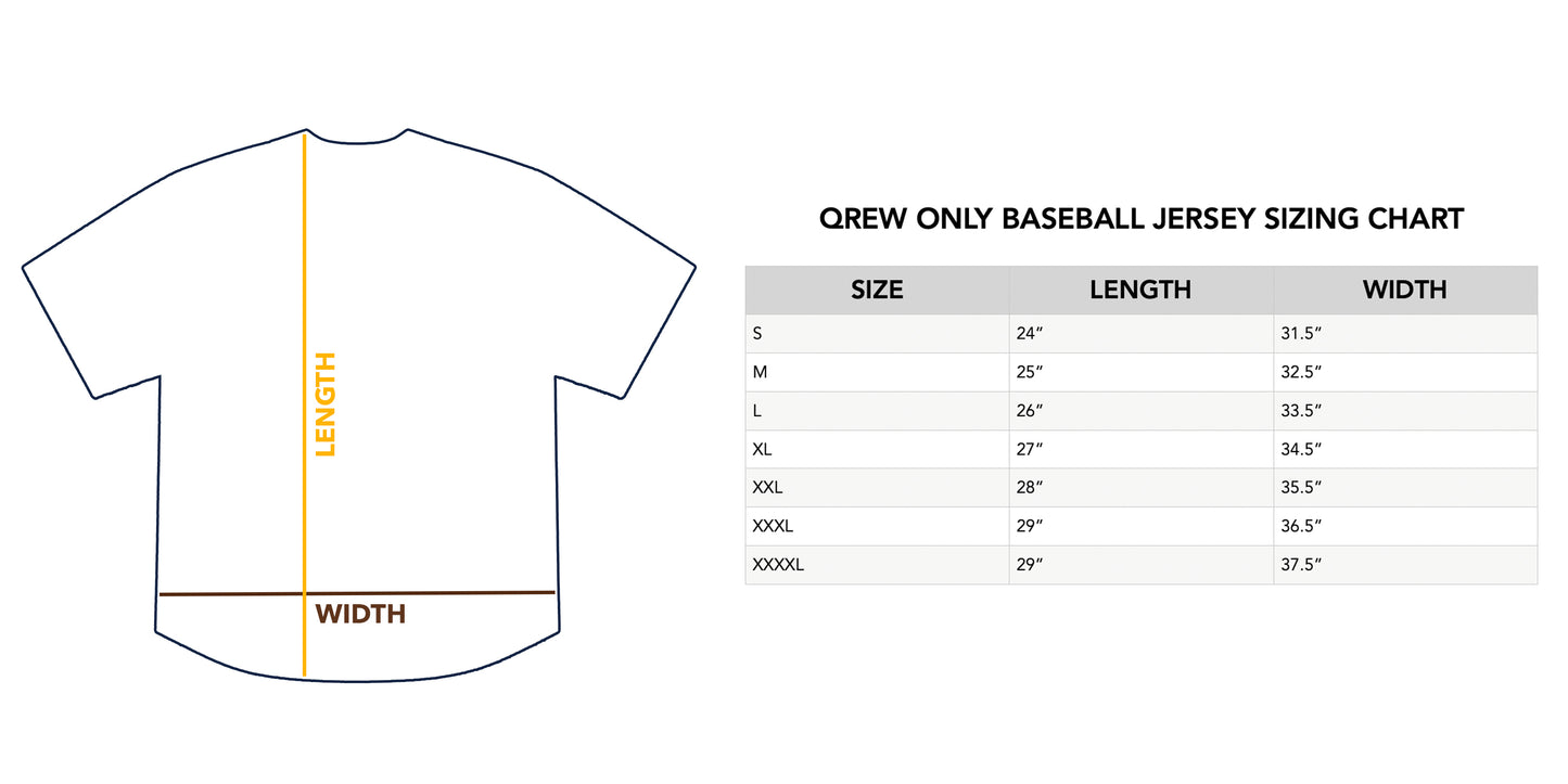 QREW ONLY BASEBALL JERSEY